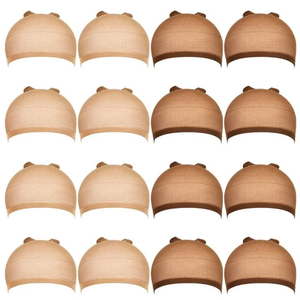 ♥️ 16 pack MIXED Brown Nylon Wig Caps * NEW